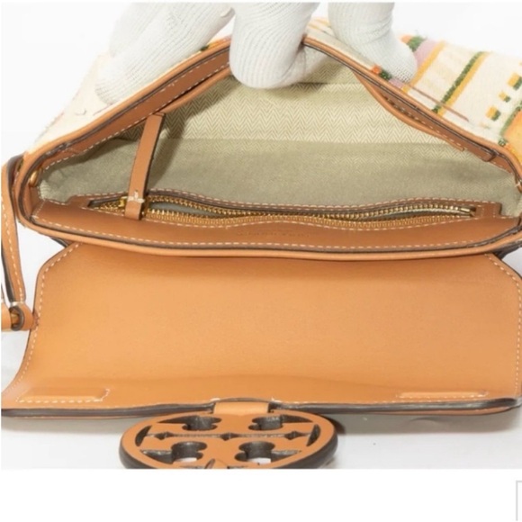 🆕- Tory Burch Miller Striped Plaid Double Weave Crossbody Bag. - Picture 5 of 13